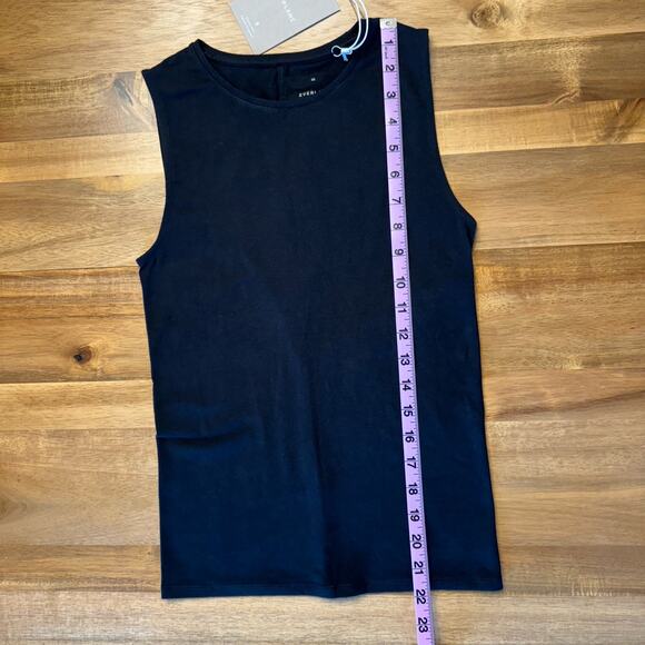 Everlane The Supima Form Stretch Tank Size Extra Small Black High Neck NWT - Picture 10 of 11